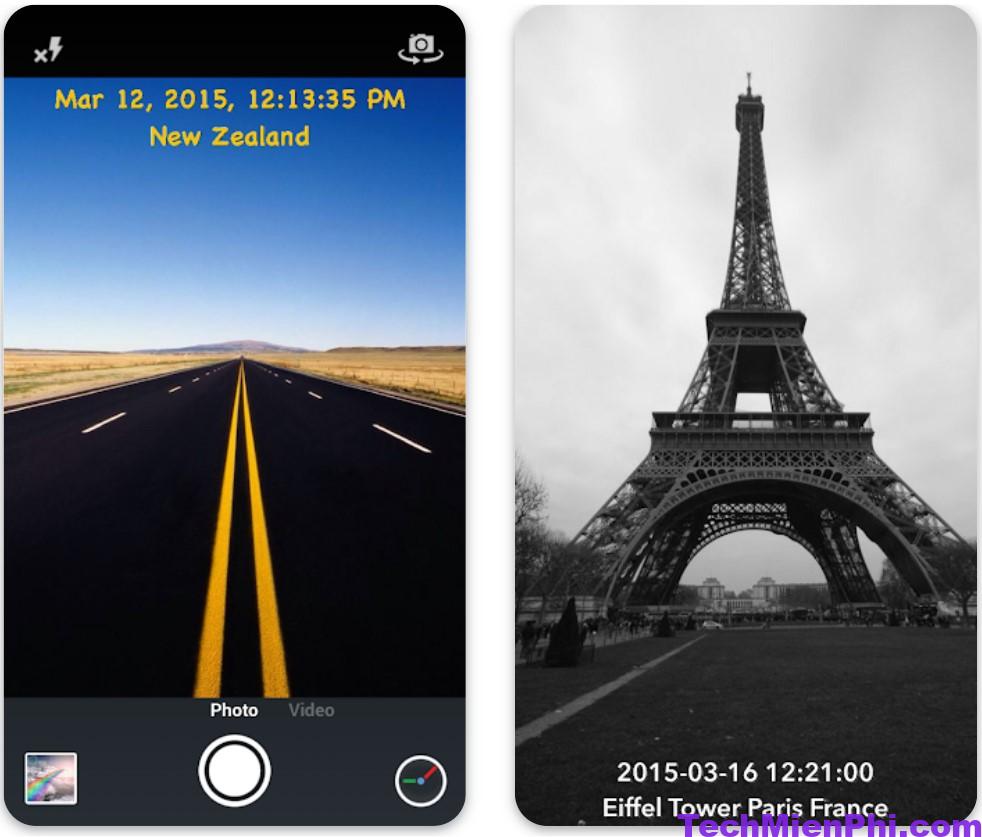 Chỉnh sửa thời gian trên Timestamp Camera trên iPhone, Android