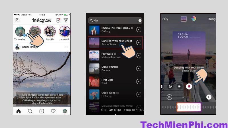 cách chèn nhạc vào story instagram