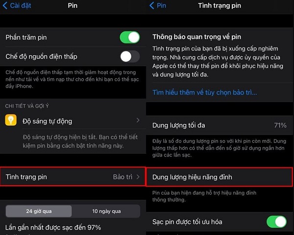 kiem tra tinh trang pin iPhone 13 tụt pin qua đêm, nguyên nhân là gì?